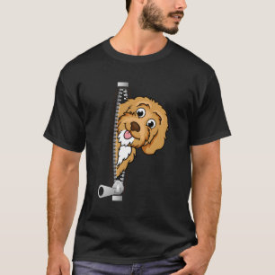 Peeking Cockapoo Funny Zipper Dog Lover T-Shirt