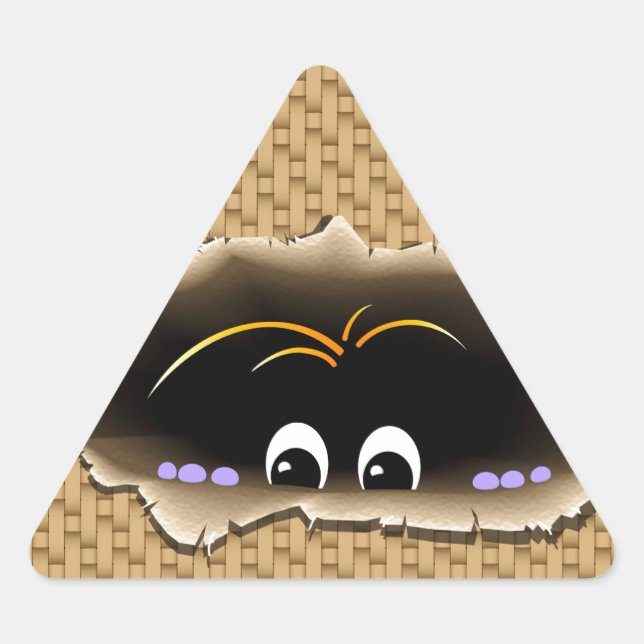 Peeking Creature Triangle Sticker (Front)