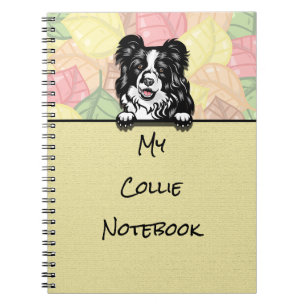 Peeking Cute Black Border Collie notebook