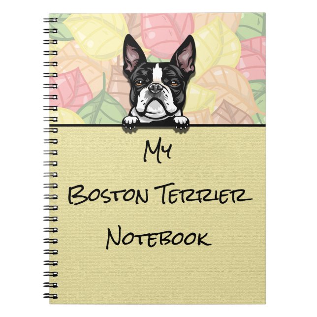 Peeking Cute Boston Terrier notebook (Front)