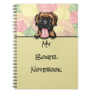 Peeking Cute Boxer Dog notebook