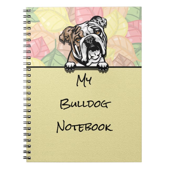 Peeking Cute Bulldog notebook (Front)