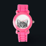 Peeking Cute Cat Kitten  Watch<br><div class="desc">This design may be personalised in the area provided by changing the photo and/or text. Or it can be customised by clicking Personalise this Template and then choosing the click to customise further option and delete or change the colour of the background, add text, change the text colour or style,...</div>