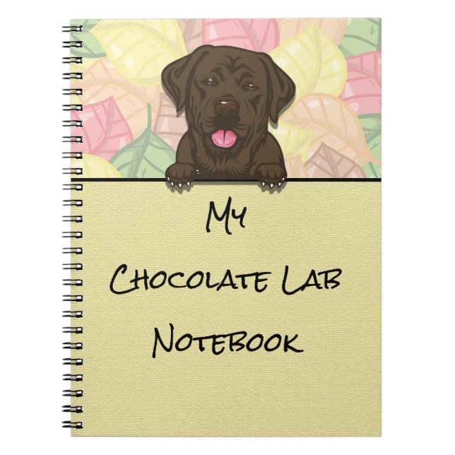 Peeking Cute Chocolate Labrador notebook (Front)
