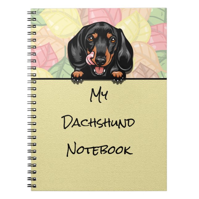 Peeking cute Dachshund notebook (Front)