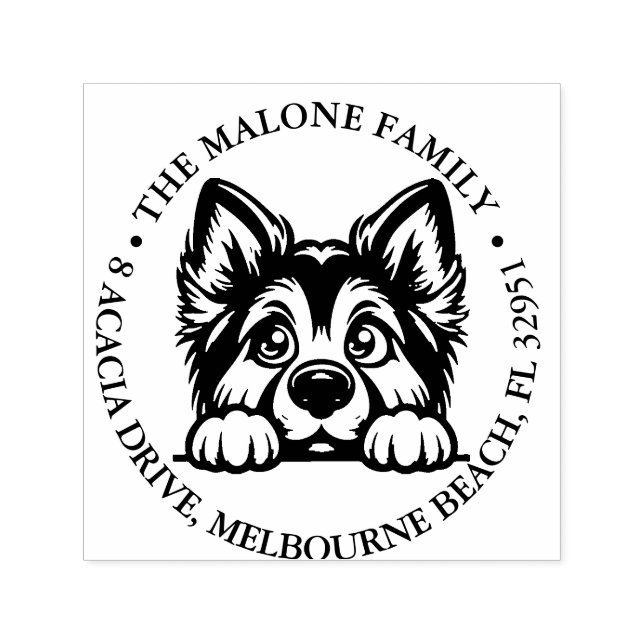 Peeking Cute Dog Personalised Theme  Self-inking Stamp (Design)