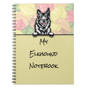 Peeking Cute Norwegian Elkhound notebook
