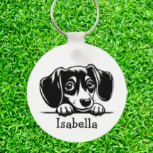 Peeking Dachshund Puppy Personalised