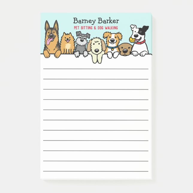 Peeking Dogs Personalised Pet Sitter Cute  Post-it Notes (Front)
