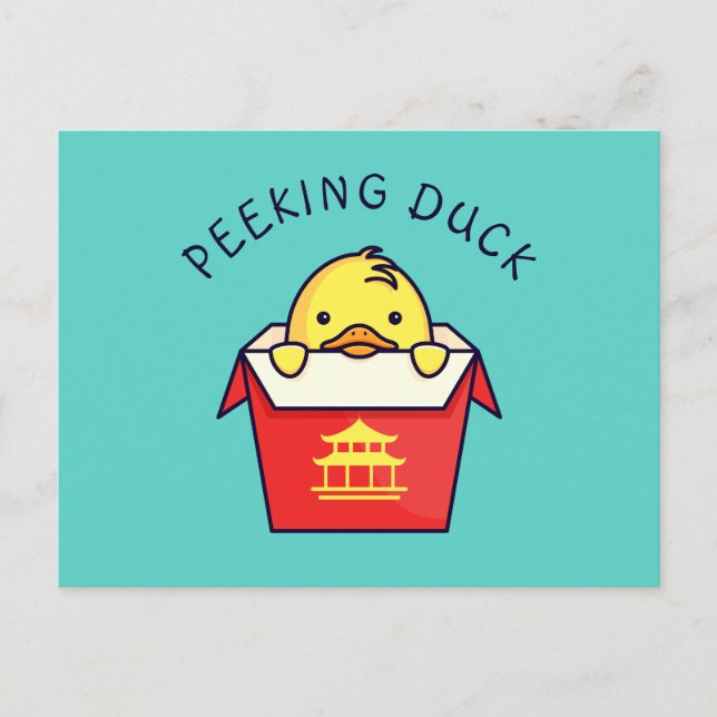 Peeking Duck Pun Postcard (Front)