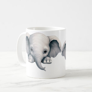 Peeking Elephant Coffee Mug