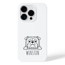Peeking English Bulldog Custom Name Phone Case