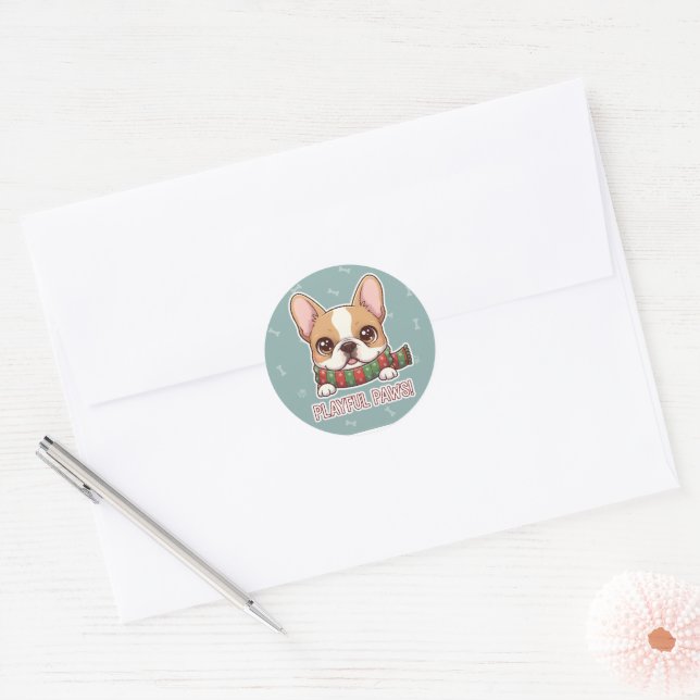 Peeking French Bulldog Cute Sticker (Envelope)
