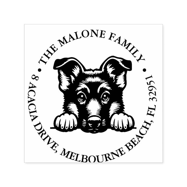 Peeking German Shepard Personalised Theme  Self-inking Stamp (Design)