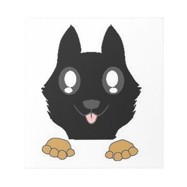 peeking german shepherd bi colour notepad (Front)