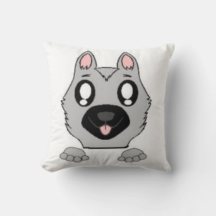 peeking german shepherd black and silver cushion