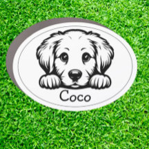 Peeking Golden Retriever Puppy Personalised 