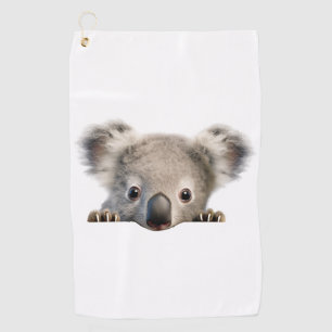 Peeking Koala Golf Towel