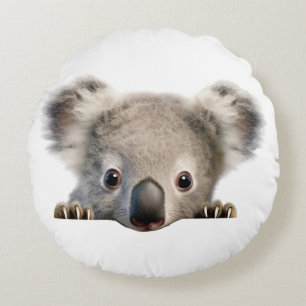 Peeking Koala Round Cushion