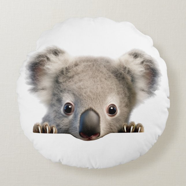 Peeking Koala Round Cushion (Front)