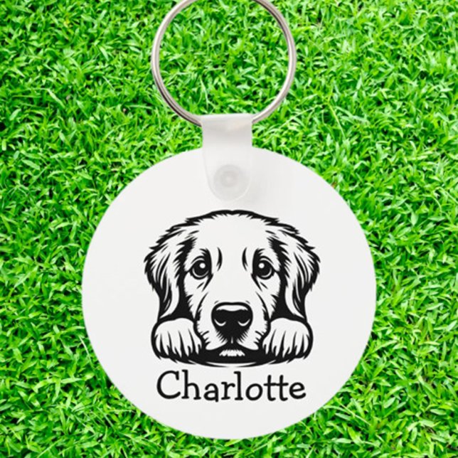 Peeking Labrador Puppy Personalised Key Ring (Carry your love for Labradors everywhere with a Peeking Labrador Puppy Personalized Keychain.)