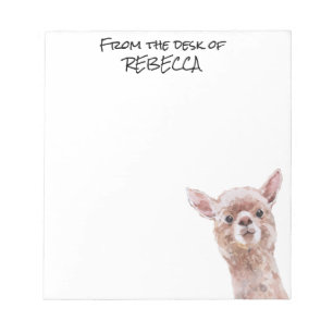 Peeking Llama From the Desk of Personalised Notepad