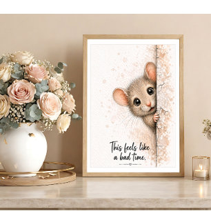 Peeking Mouse Wall Art Humourous Bathroom Art Prin