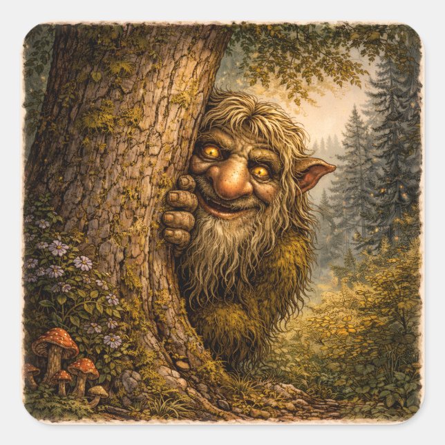 Peeking Norwegian Troll, Stickers (Front)