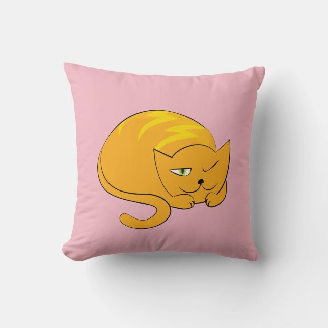 Peeking Orange Cat Cushion (Front)