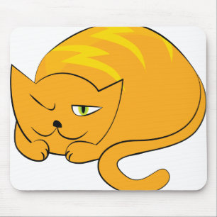 Peeking Orange Cat Mouse Pad