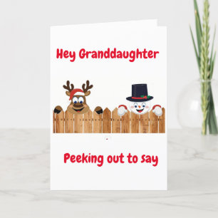 PEEKING OUT TO SAY *MERRY CHRISTMAS* GRANDDAUGHTER HOLIDAY CARD