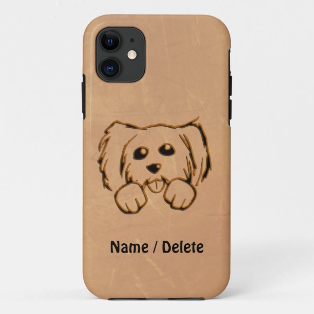 Peeking Pup Personal Case-Mate iPhone Case (Back)