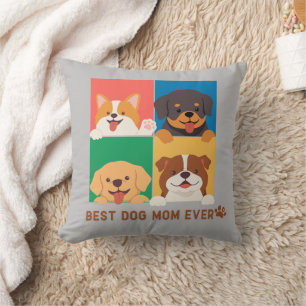 "Peeking Pups" Cosy Throw Pillow for Dog Lovers