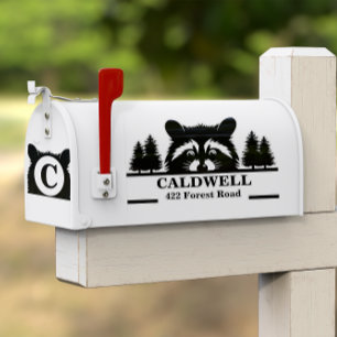 Peeking Racoon Personalised Front Mailbox Sticker
