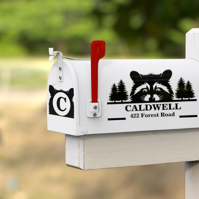 Peeking Racoon Personalised Mailbox Address  (Creator Uploaded)