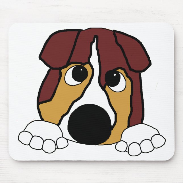 peeking red tri aussie mouse pad (Front)