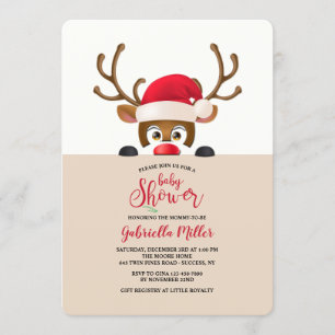 Peeking Reindeer Invitation
