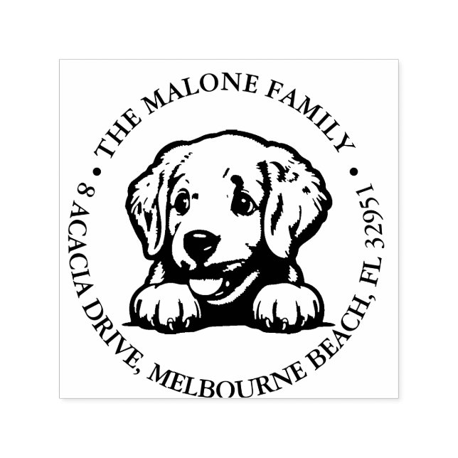 Peeking Retriever Puppy Personalised Theme  Self-inking Stamp (Design)