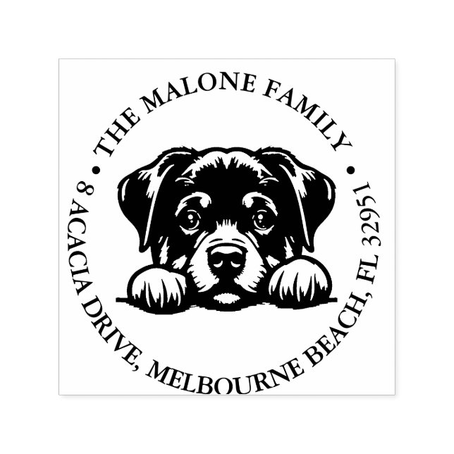 Peeking Rockweiler Personalised Theme  Self-inking Stamp (Design)