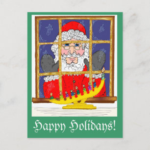 Peeking Santa Postcard