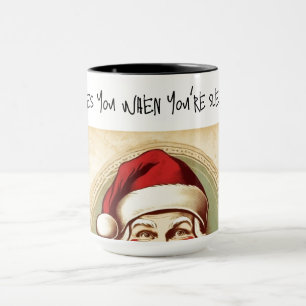 Peeking Santa See’s Sleeping Christmas Coffee Mug