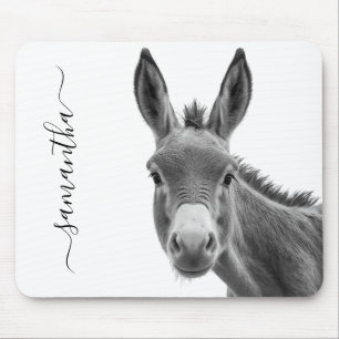 Peeking Sneaky Donkey Cute Personalised   Mouse Pad