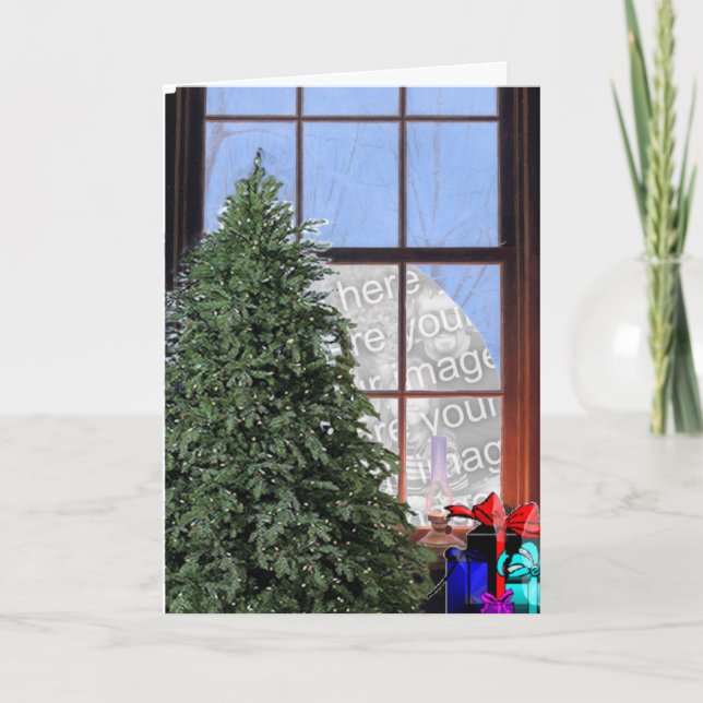 Peeking thru the window holiday card (Front)