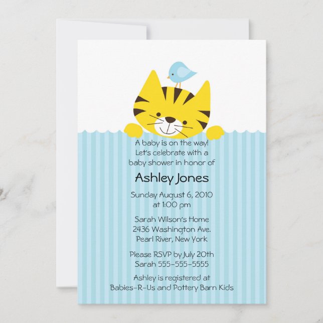 Peeking Tiger Neutral Baby Shower Invitation (Front)