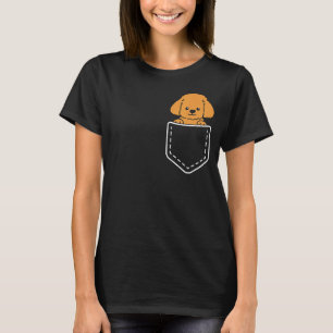 Peeking Toy Poodle Inside Pocket For Dog Owner T-Shirt