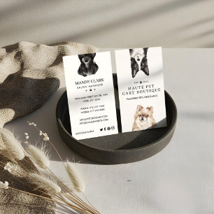 Peeking Watercolor Dogs Pet Care Grooming & Salon Business Card
