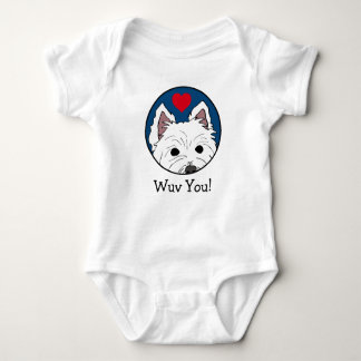 Peeking Westie Wuv You! Infant Bodysuit