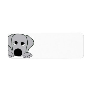 peeking wimaraner grey return address label