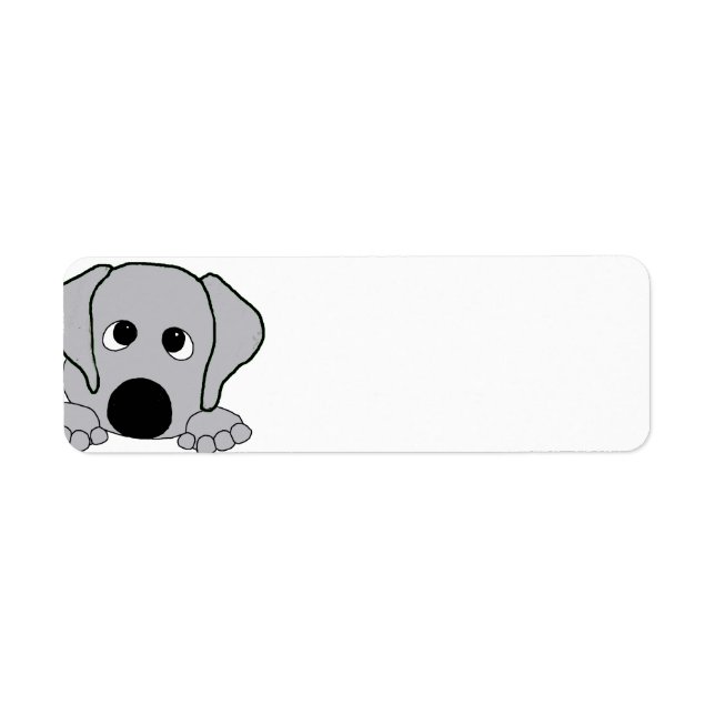 peeking wimaraner grey return address label (Front)