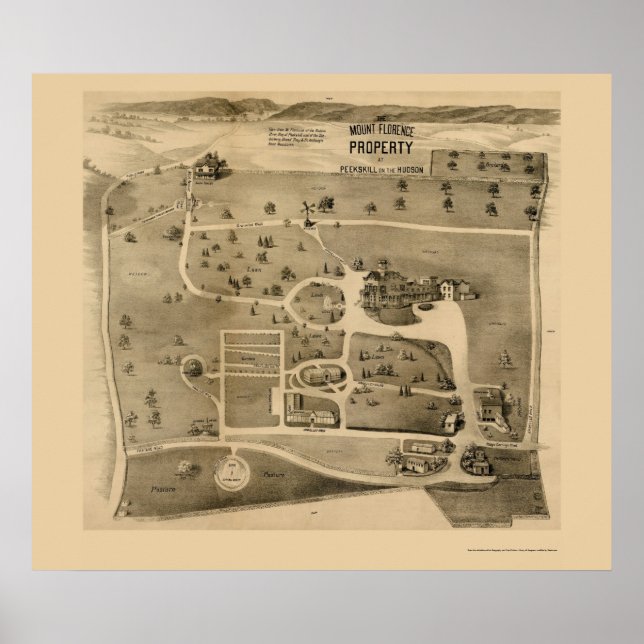Peekskill On The Hudson, NY Panoramic Map - 1890 Poster (Front)